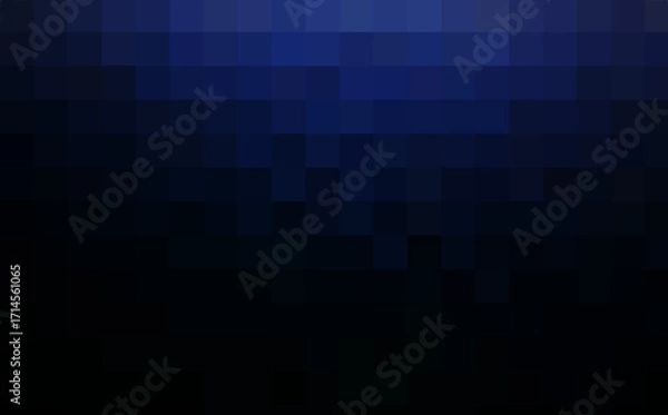 Fototapeta Deep Blue Pixelated Gradient Background with Dark and Cool Tones - Minimalist Abstract Digital Art for Modern Design, Technology, and Atmospheric Visual Projects