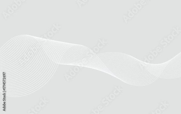 Fototapeta Vibrant abstract colourful wave lines on dark background | Network connection | White wave of illumination in futuristic | Minimalistic abstract background with lines on platinum background