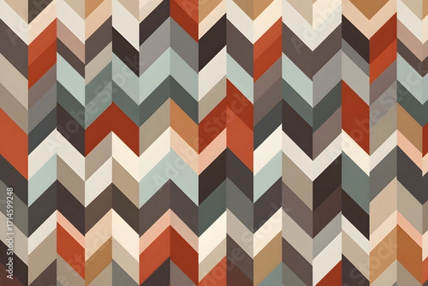 Fototapeta 지그재그 패턴 배경 (톤다운 모던 컬러)