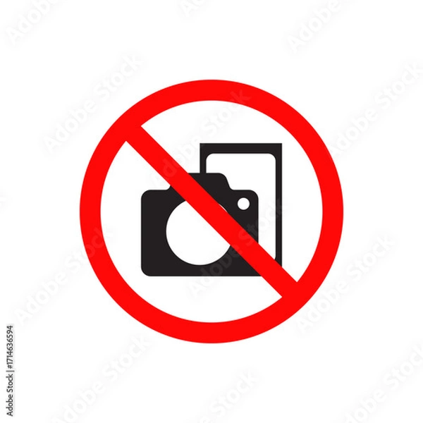 Fototapeta Prohibited Camera and Photo Taking Symbol