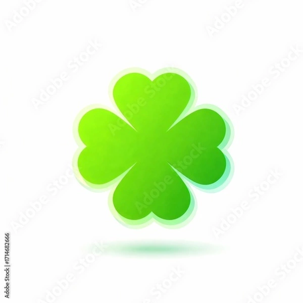 Fototapeta Irish Shamrock Clover Icon – St Patrick Flat Vector SVG PNG