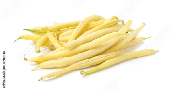 Fototapeta Fresh ripe bean pods isolated on white