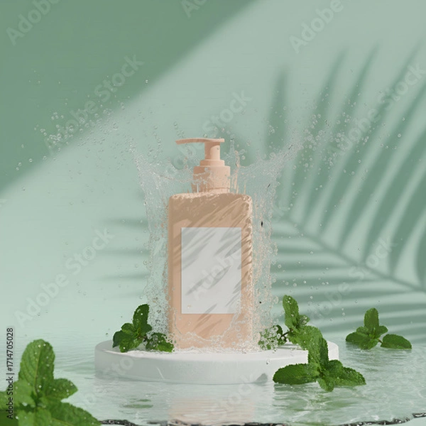 Obraz Bottle mockup with pump dispenser 