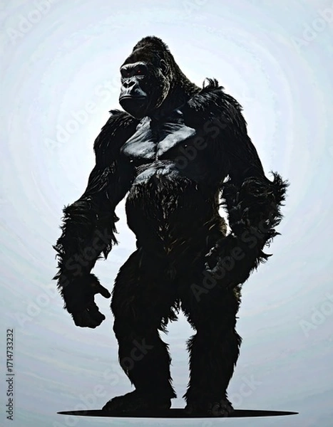 Fototapeta Powerful gorilla silhouette