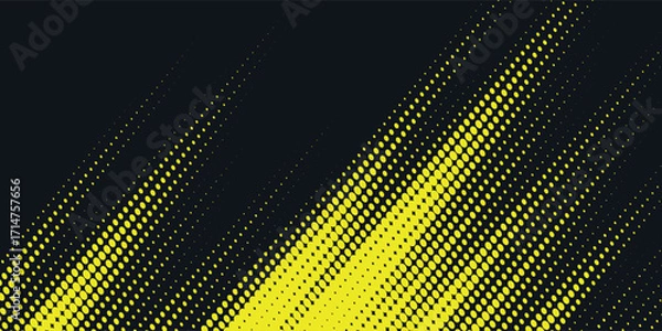 Fototapeta Dots halftone yellow and dark blue color pattern gradient grunge texture background.