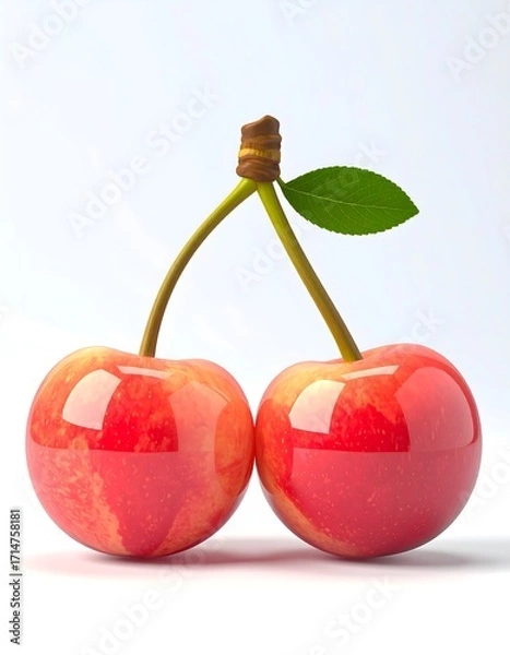 Fototapeta Two glossy cherries