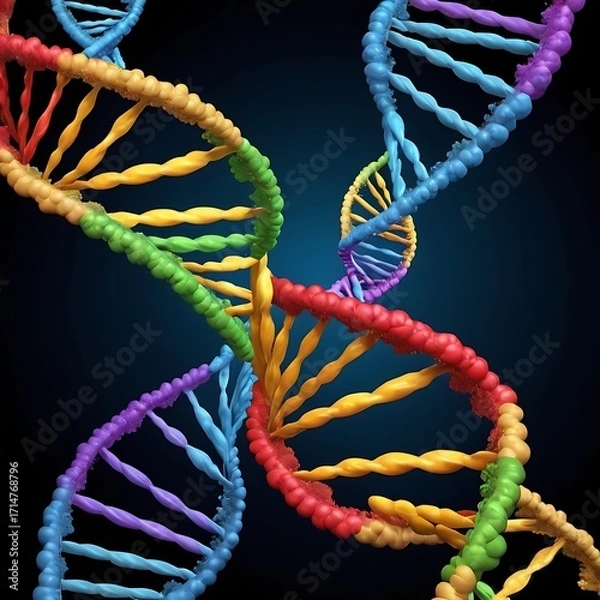 Fototapeta DNA double helix, a complex molecule that carries genetic information.