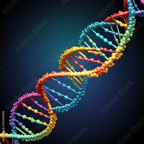 Fototapeta DNA double helix, a complex molecule that carries genetic information.