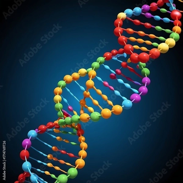 Fototapeta DNA double helix, a complex molecule that carries genetic information.