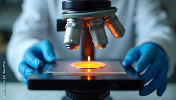 Fototapeta Scientist Examining Sample Under Microscope