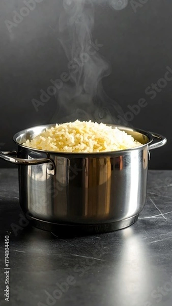 Obraz Steaming cooked rice in pot