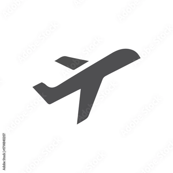 Fototapeta Airplane Icon Simple, Clean Design for Travel, Aviation, and Transportation Graphics