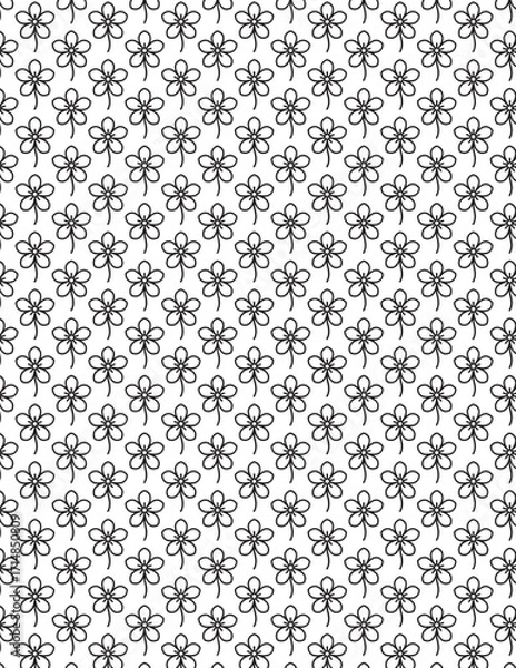Obraz Floral Pattern Background - Repeating Flower Design, Minimalist