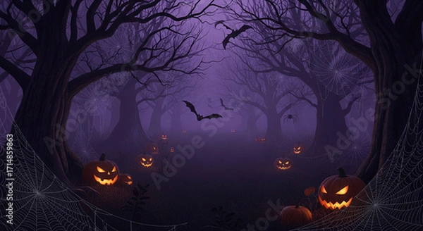 Obraz halloween background with pumpkin