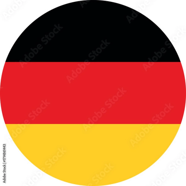Obraz  Germany flag vector set. Round, heart, map, waving etc.. styles. German flag icon isolated on transparent background Art & Illustration