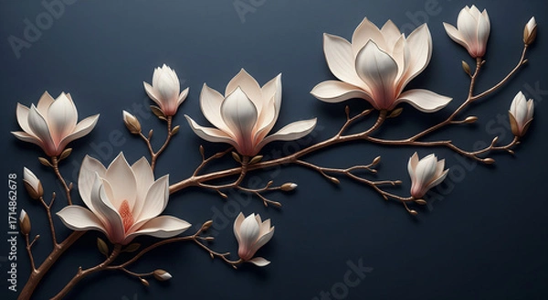 Fototapeta Abstract Magnolia with Bronze Highlights