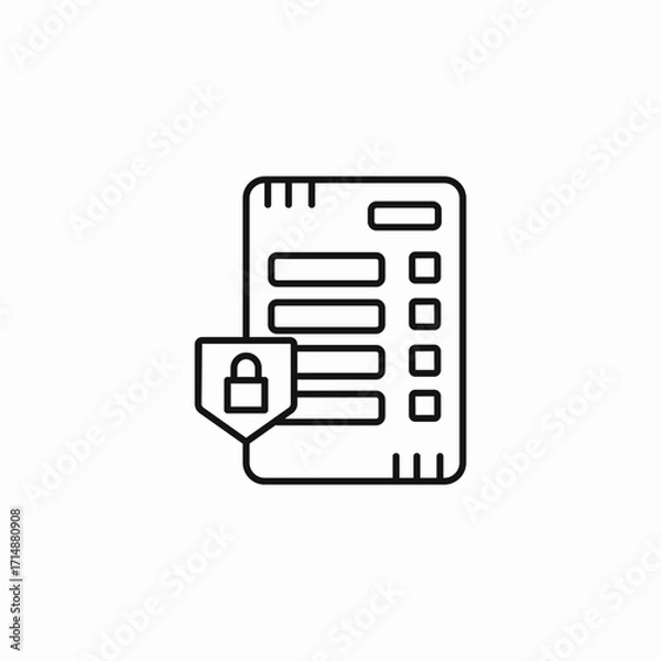 Fototapeta secure document file icon sign vector