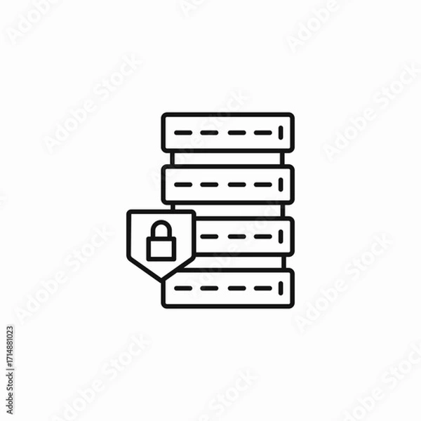 Fototapeta secured database lock icon sign vector