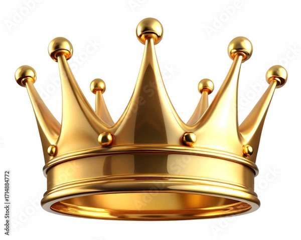 Obraz Golden crown isolated on transparent background