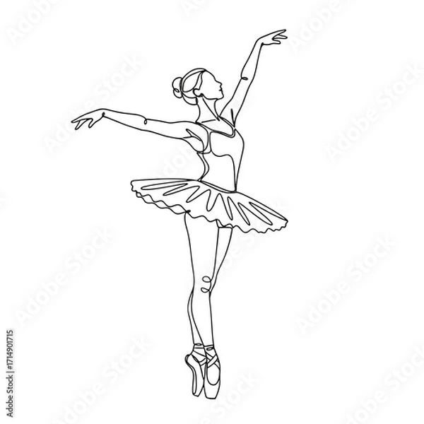 Obraz Ballerina dancing gracefully in a classical pose with tutu  