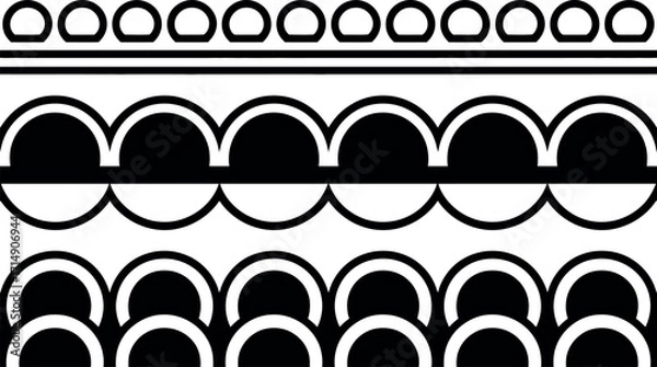 Fototapeta Geometric patterns background in black and white style vector illustration