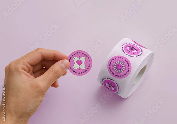 Obraz Sticker Roll Mockup