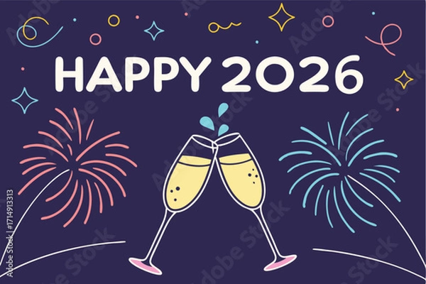 Fototapeta animation animated happy new year gif with spark