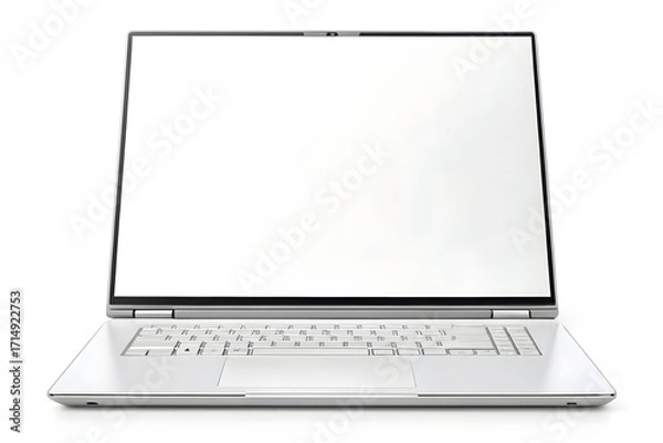 Fototapeta Modern convertible laptop on white background with blank screen display