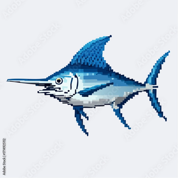 Fototapeta Pixel Marlin - Spear of the Ocean