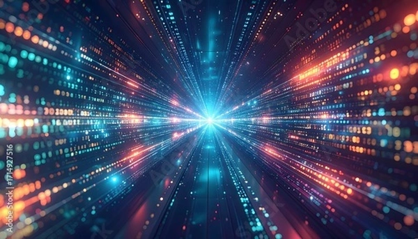 Fototapeta Cyber Data Protection Background with Smooth Encrypted Code Pattern – Metallic Style