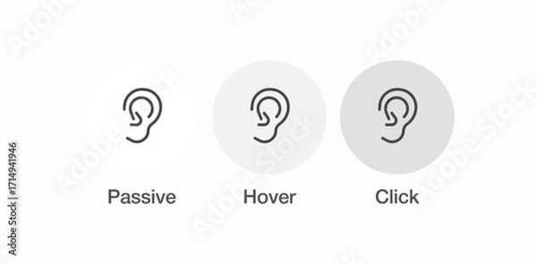 Obraz human ear outline icon sign vector