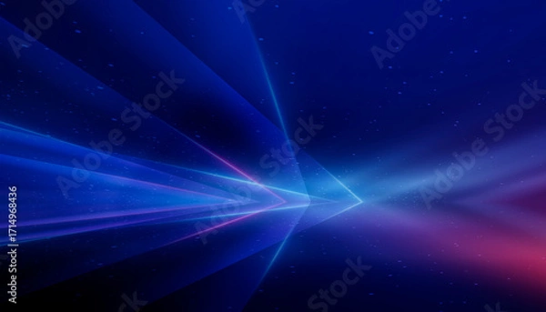 Fototapeta Dark abstract background with neon light, blurred lines, studio scene