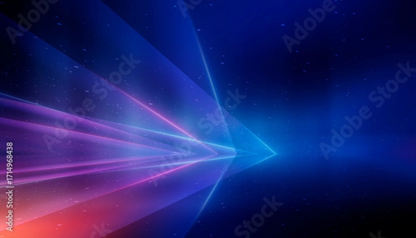Fototapeta Dark abstract background with neon light, blurred lines, studio scene