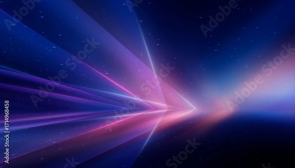 Fototapeta Dark abstract background with neon light, blurred lines, studio scene