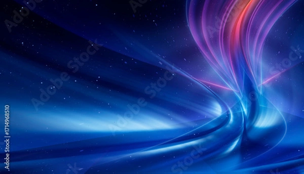Fototapeta Dark abstract background with neon light, blurred lines, studio scene