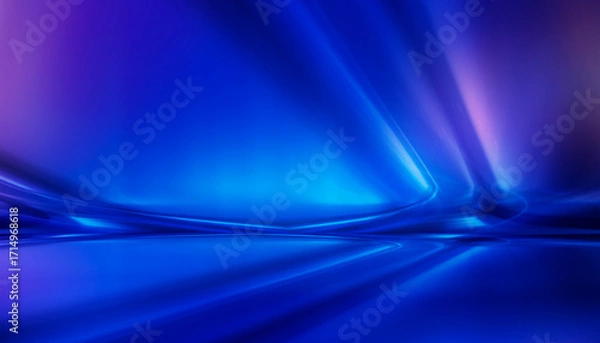 Fototapeta Dark abstract background with neon light, blurred lines, studio scene