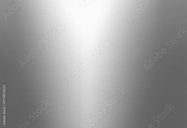 Fototapeta Polished Stainless Steel Plate with Gleaming Reflection - High-Quality Metal Texture Background