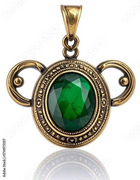 Fototapeta Green gemstone pendant