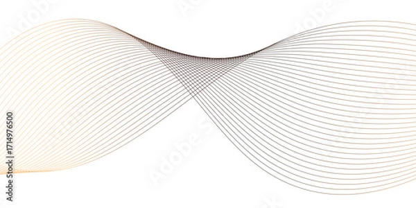Fototapeta Abstract golden shiny moving wave lines design element for banner design. Abstract futuristic technology wave glowing lines background.