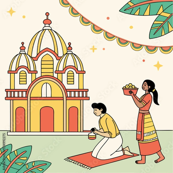 Obraz Durga Puja. Durga Puja is one of the most popular festivals in India. Durga Puja festival marks the victory of Goddess Durga over the demon Mahishasura. The ...