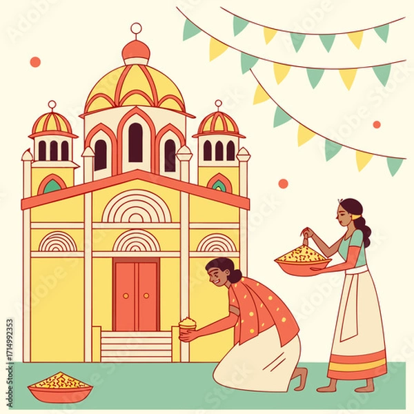 Obraz Durga Puja. Durga Puja is one of the most popular festivals in India. Durga Puja festival marks the victory of Goddess Durga over the demon Mahishasura. The ...