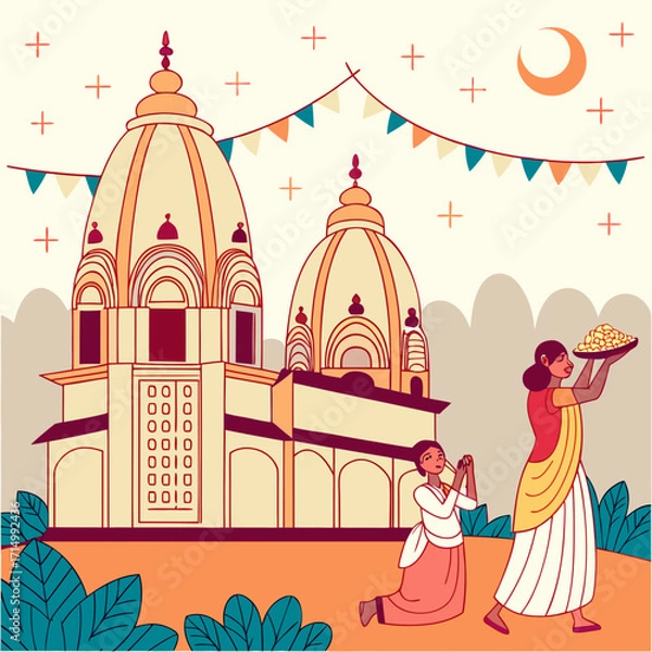 Obraz Durga Puja. Durga Puja is one of the most popular festivals in India. Durga Puja festival marks the victory of Goddess Durga over the demon Mahishasura. The ...