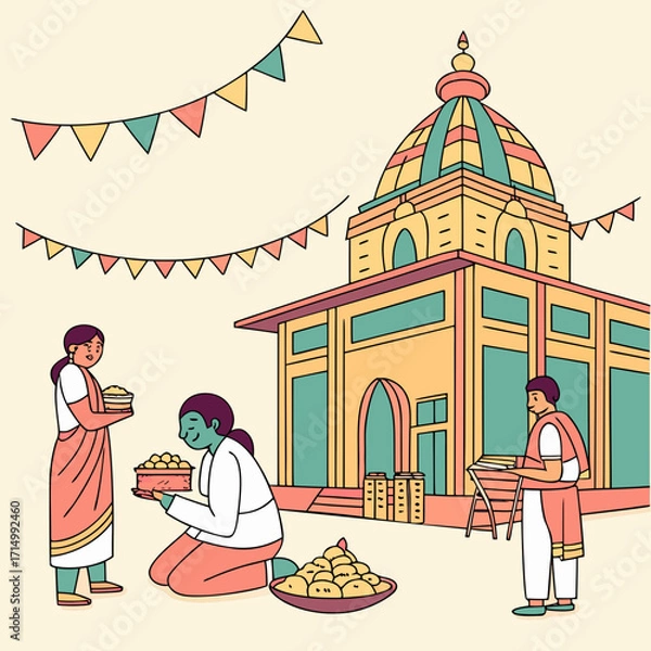 Obraz Durga Puja. Durga Puja is one of the most popular festivals in India. Durga Puja festival marks the victory of Goddess Durga over the demon Mahishasura. The ...