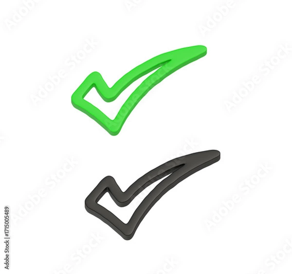 Obraz checkmark icon 3d rendering verified icon illustration