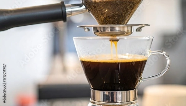 Obraz Pouring coffee from a filter