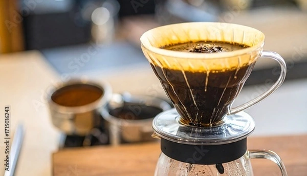 Obraz Pour-over coffee brewing