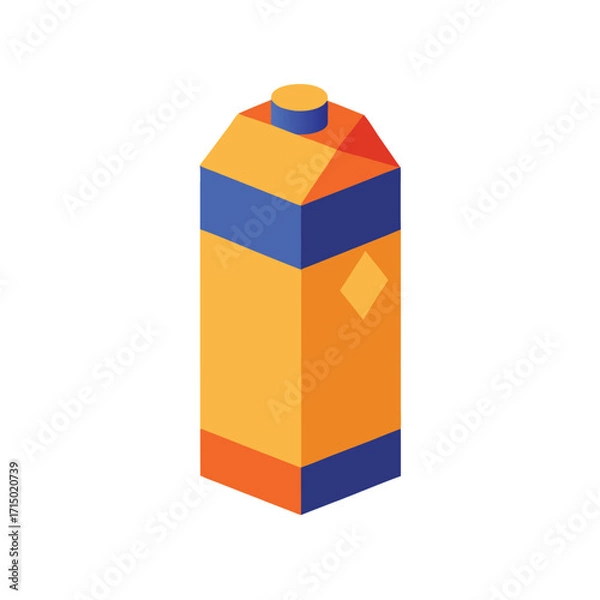 Fototapeta juice carton mockup flat color illustration