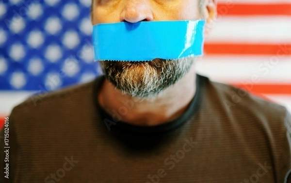 Fototapeta Can American Politicians Censor the Media- Concept Around Freedom of Speech or Censorship of 1st Amendment Rights in the US