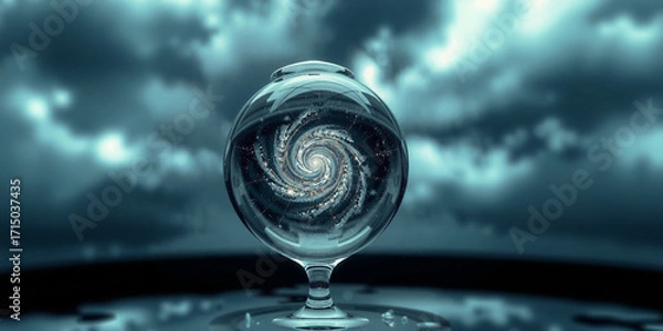 Fototapeta A Single Raindrop Frozen in Midair