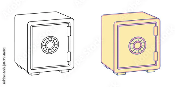 Fototapeta Secure safe icon with combination lock for financial security and protection vector